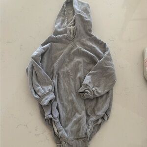 Cozy Gray Hooded Kids One Piece